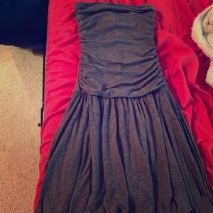 Aqua grey strapless bubble dress